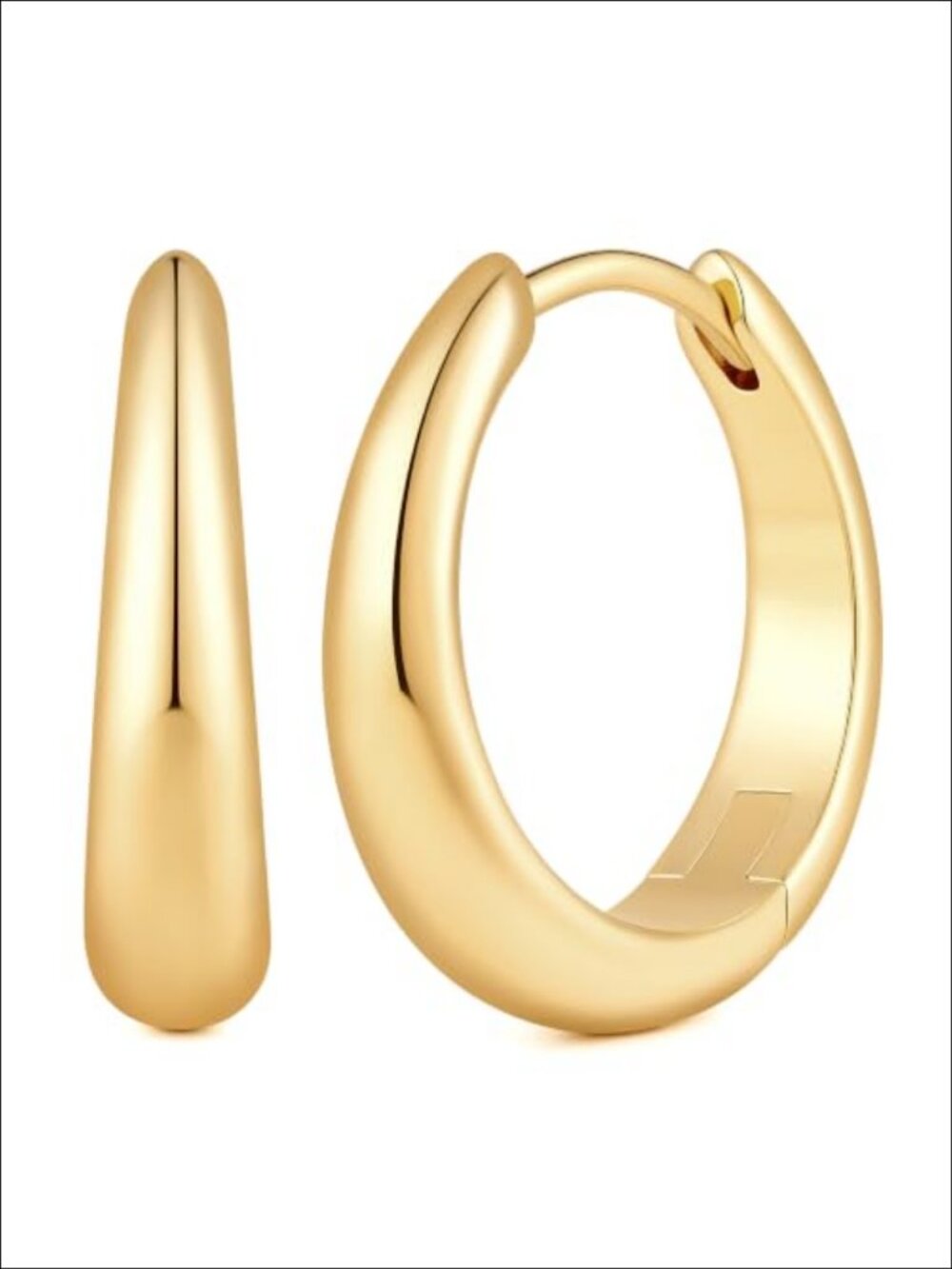 14K Gold Plated Hoop Earrings for Women Small Hinged Hoops